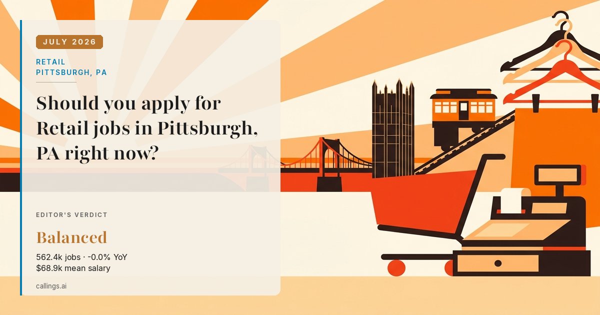 Retail job market report cover, Pittsburgh, PA, 2026-07