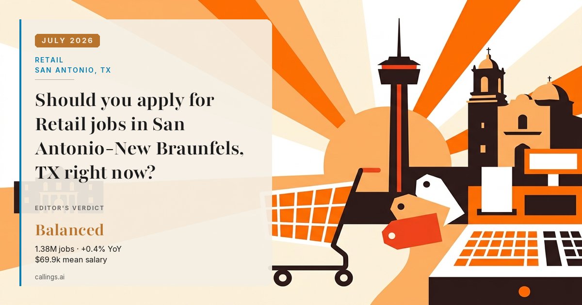 Retail job market report cover, San Antonio-New Braunfels, TX, 2026-07