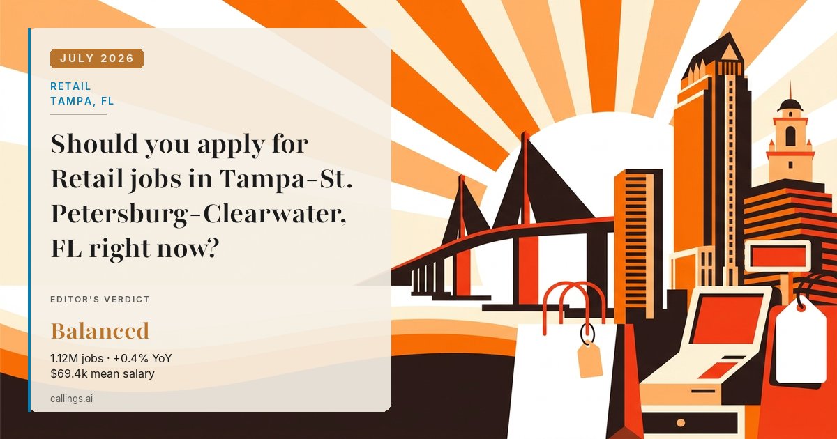 Retail job market report cover, Tampa-St. Petersburg-Clearwater, FL, 2026-07