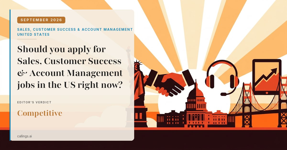 Sales, Customer Success & Account Management job market report cover, United States, 2026-09