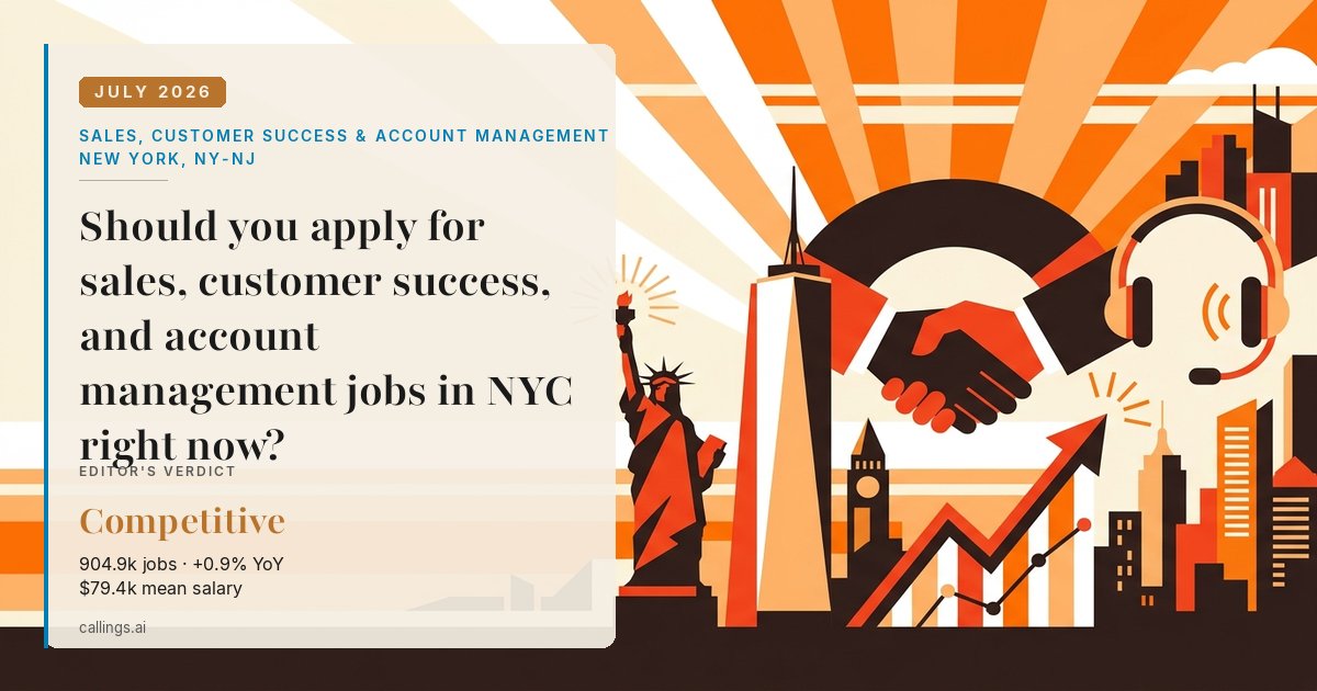 Sales, Customer Success & Account Management job market report cover, New York-Newark-Jersey City, NY-NJ, 2026-07