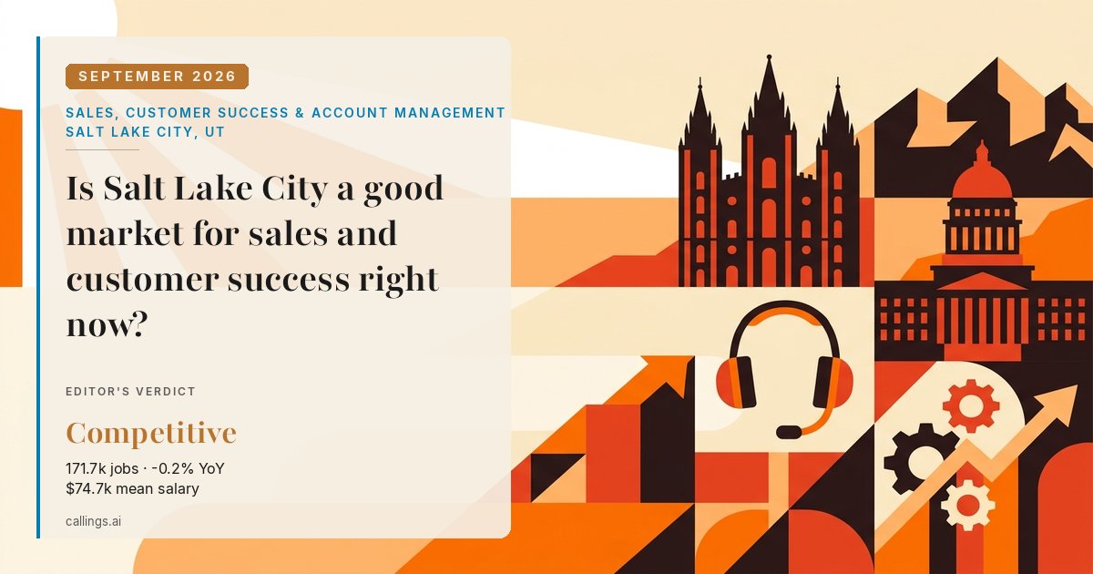 Sales, Customer Success & Account Management job market report cover, Salt Lake City-Murray, UT, 2026-09