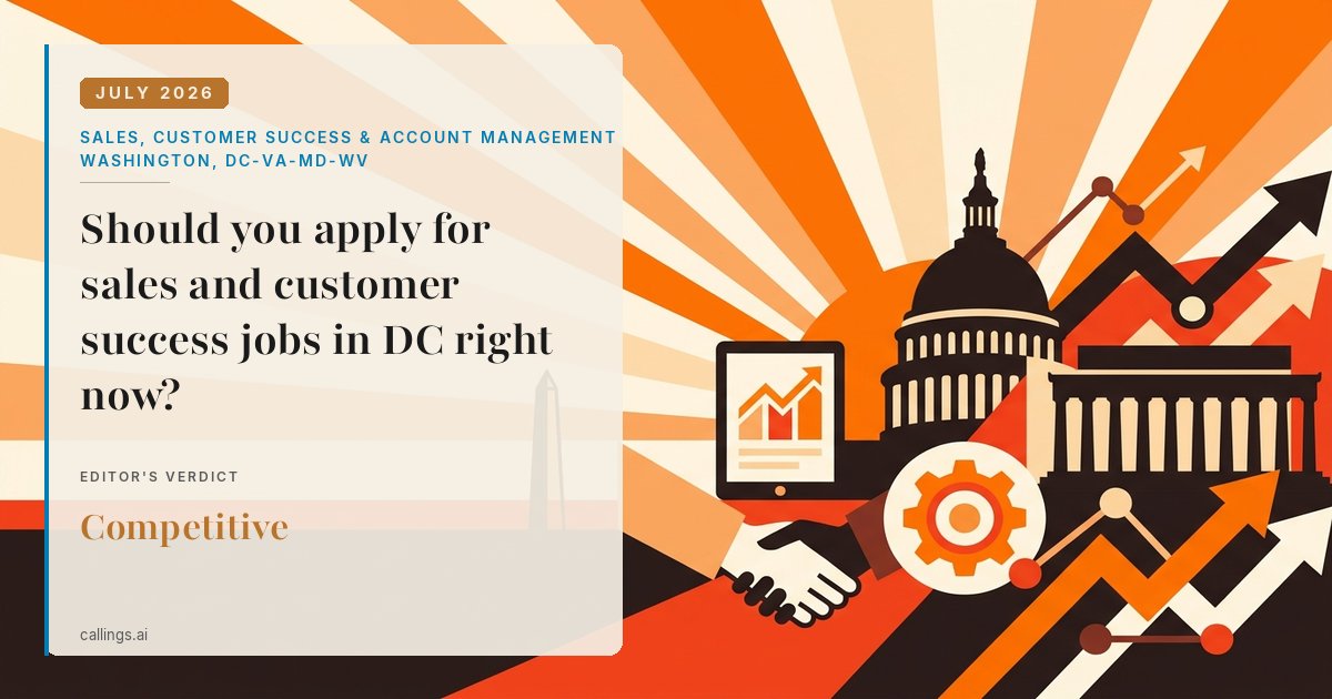Sales, Customer Success & Account Management job market report cover, Washington-Arlington-Alexandria, DC-VA-MD-WV, 2026-07