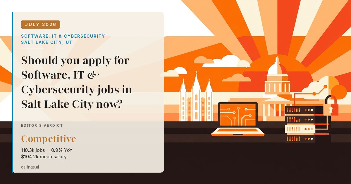 Software, IT & Cybersecurity job market report cover, Salt Lake City-Murray, UT, 2026-07