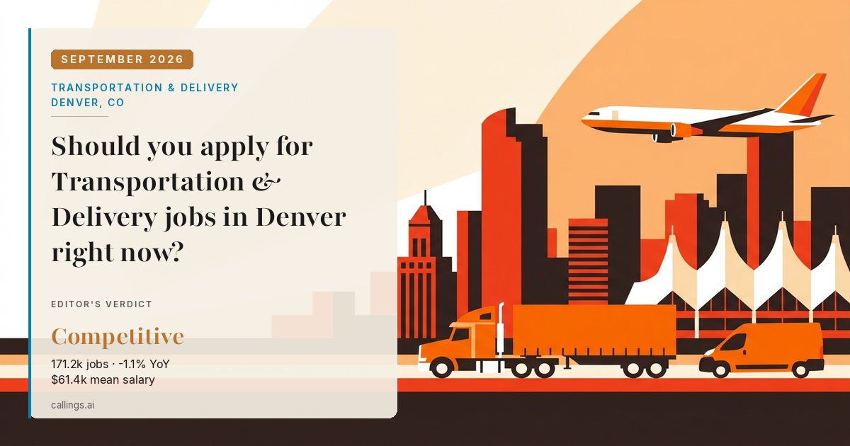 Transportation & Delivery job market report cover, Denver-Aurora-Centennial, CO, 2026-09
