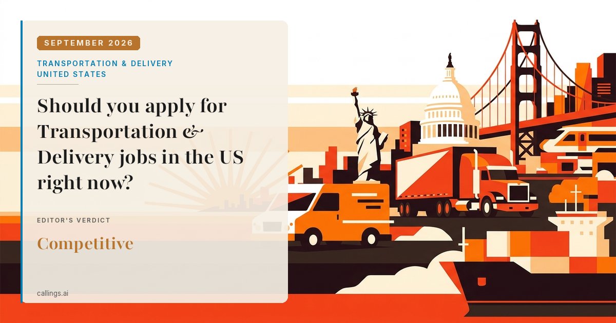 Transportation & Delivery job market report cover, United States, 2026-09