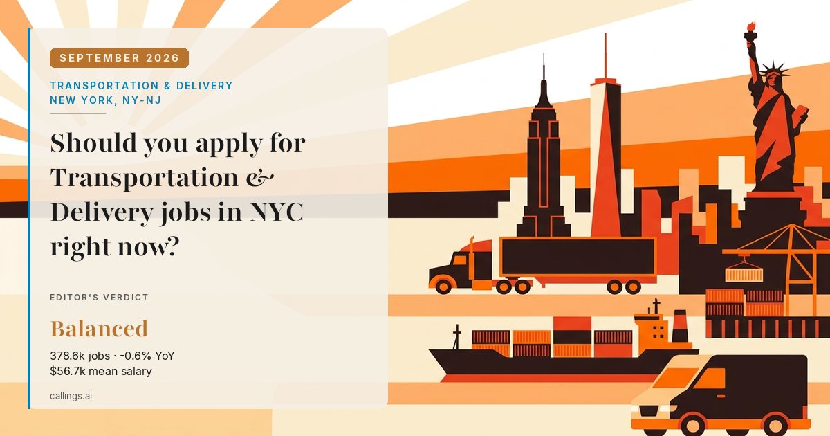 Transportation & Delivery job market report cover, New York-Newark-Jersey City, NY-NJ, 2026-09