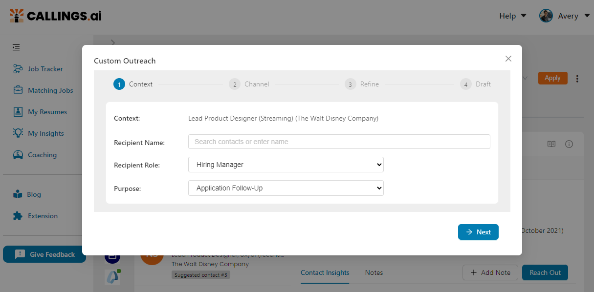 Custom Outreach Step 1