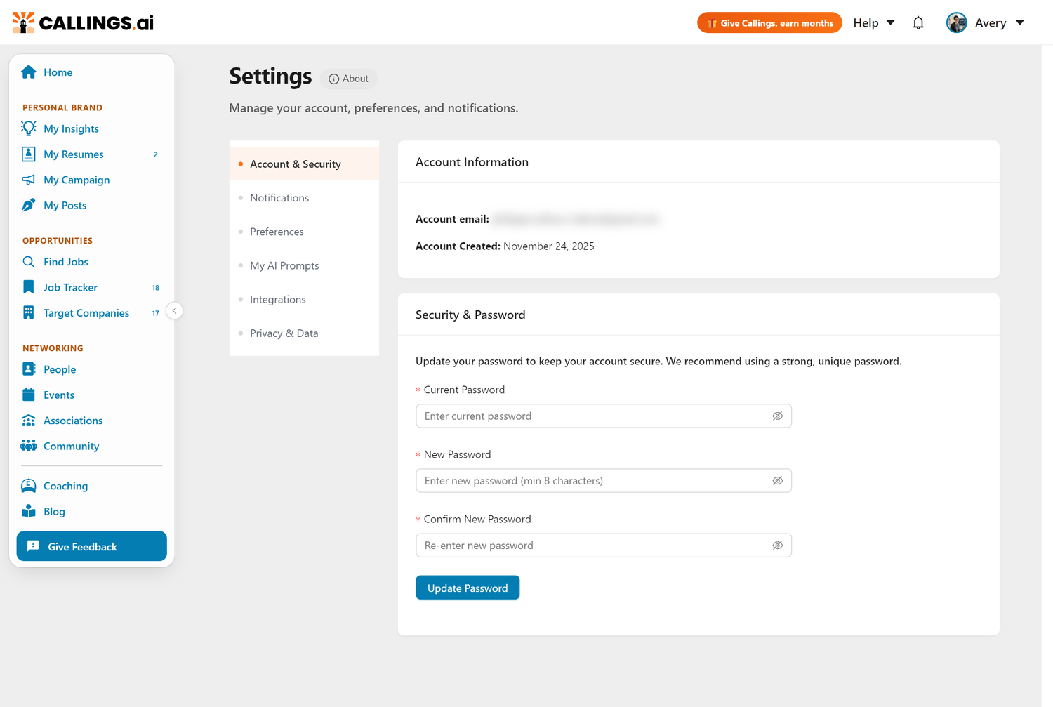 Settings Overview