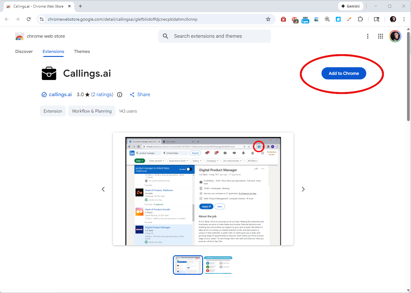 Install from Chrome store