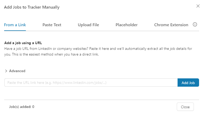 Paste Link Interface