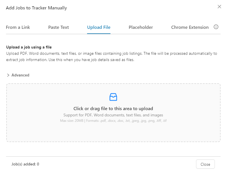 Upload File Interface