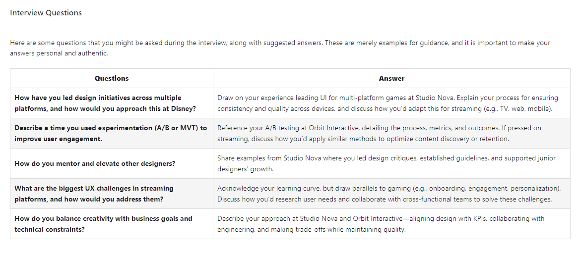 Interview Questions