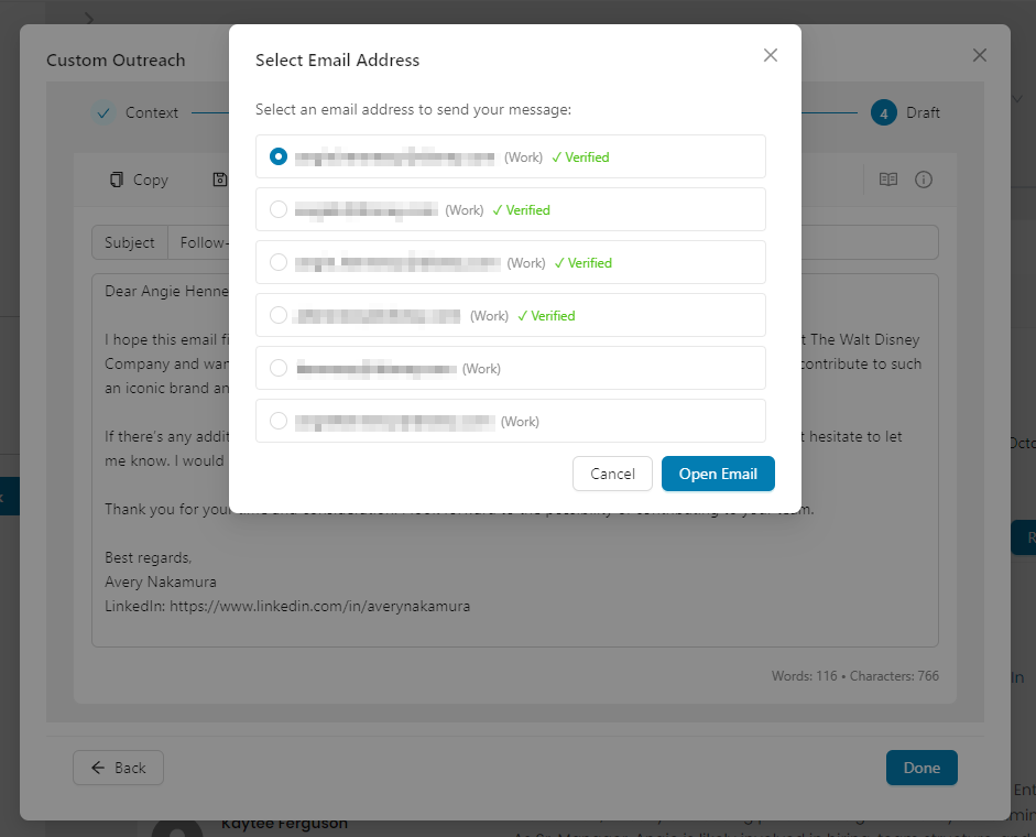 Select Email Address