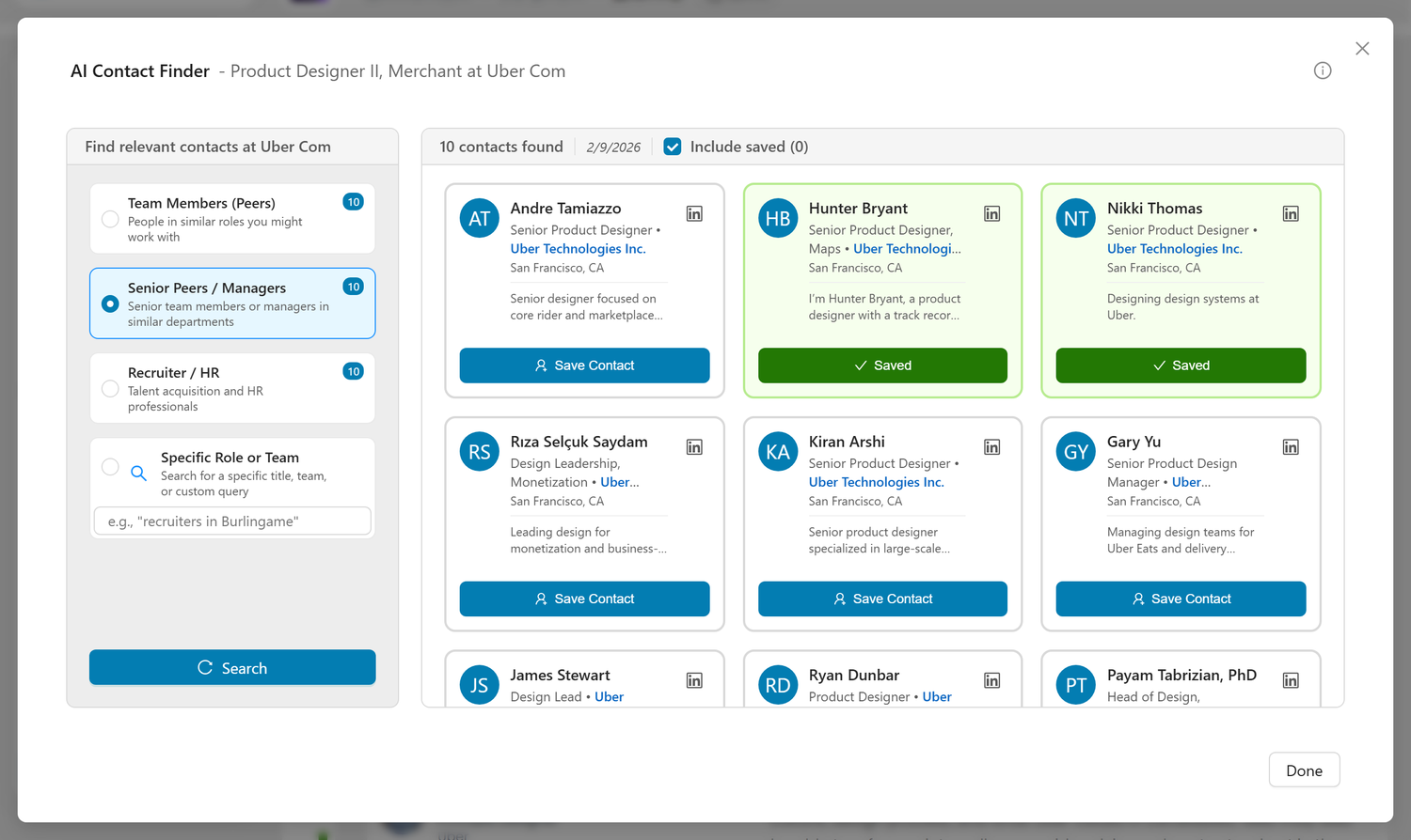 AI Contact Finder Modal
