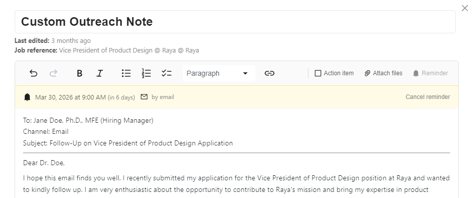 Note Reminder Bar in Toolbar