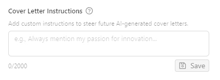 Cover Letter AI Instructions