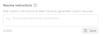Custom Resume AI Instructions