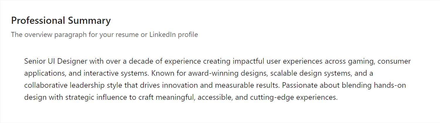 Professional Summary