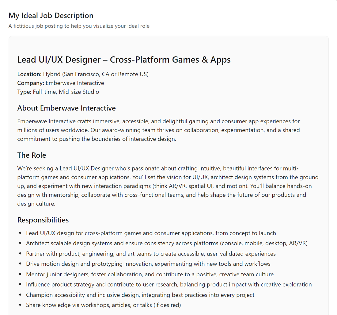 Ideal Job Description
