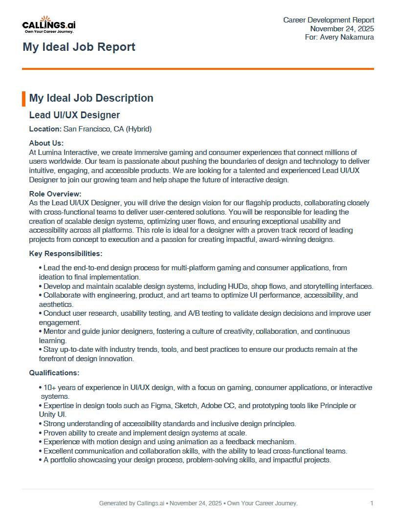 Ideal Job Description PDF