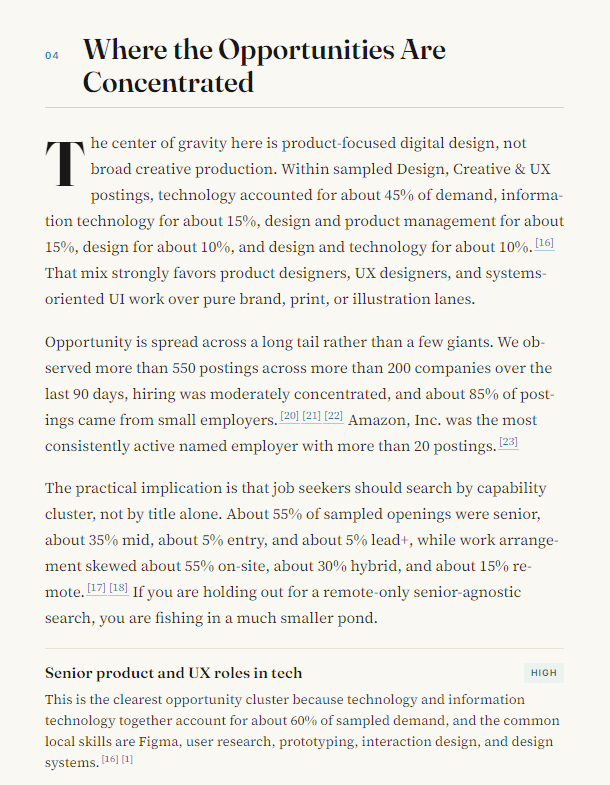 Job Market Report Sections