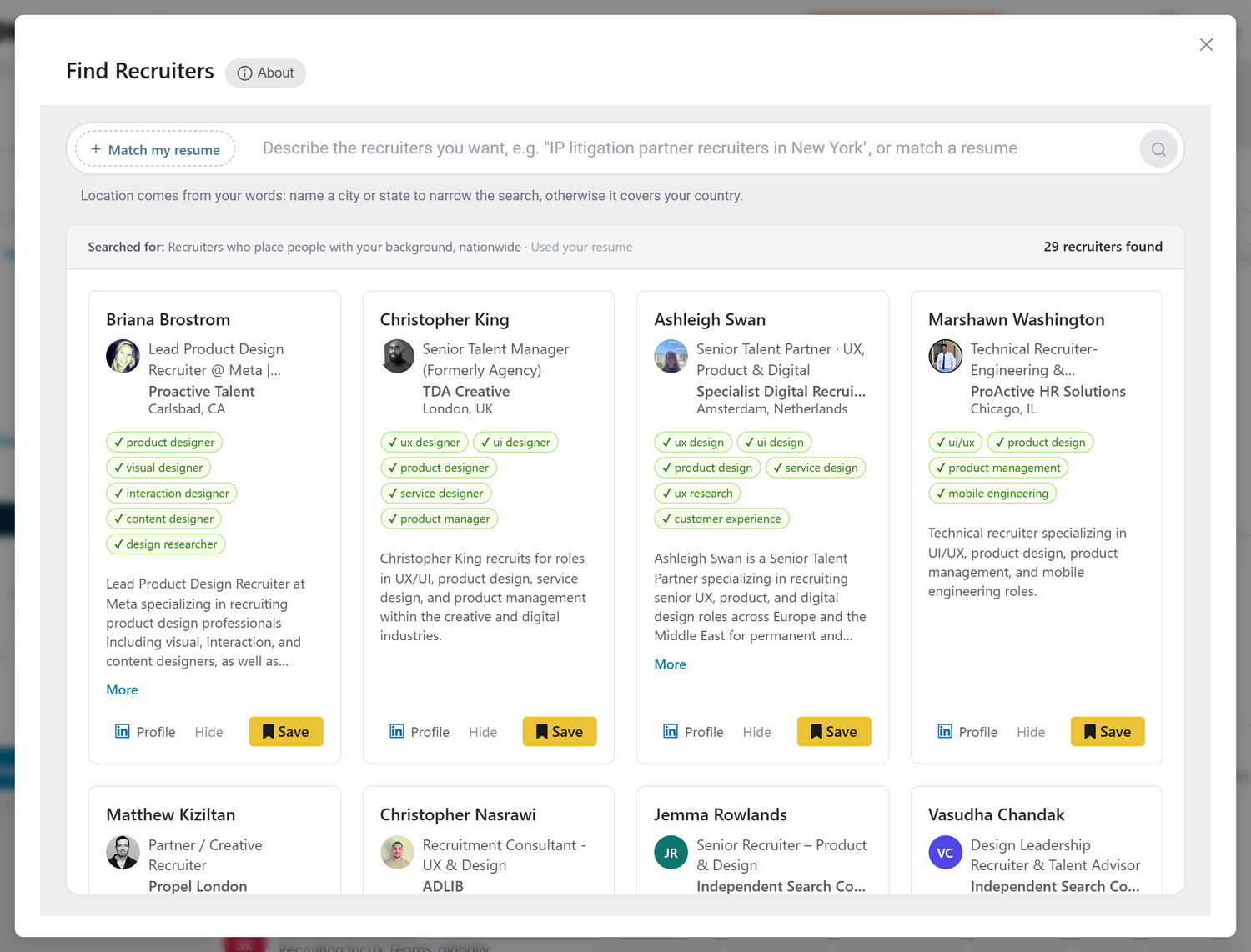 Find Recruiters