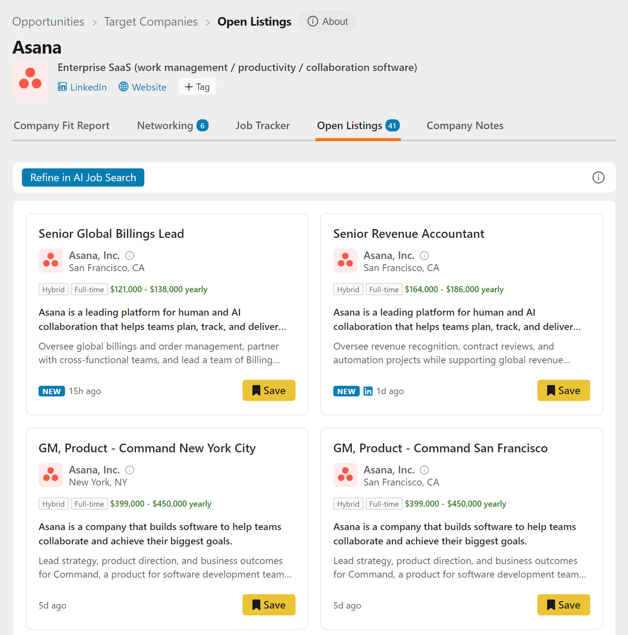 Open Listings Tab