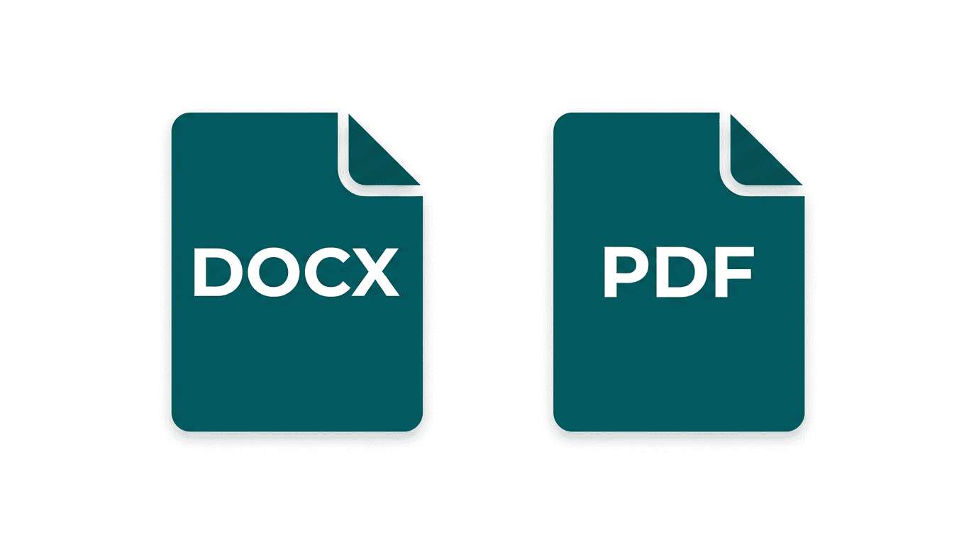 Multiple export formats for resumes and cover letters