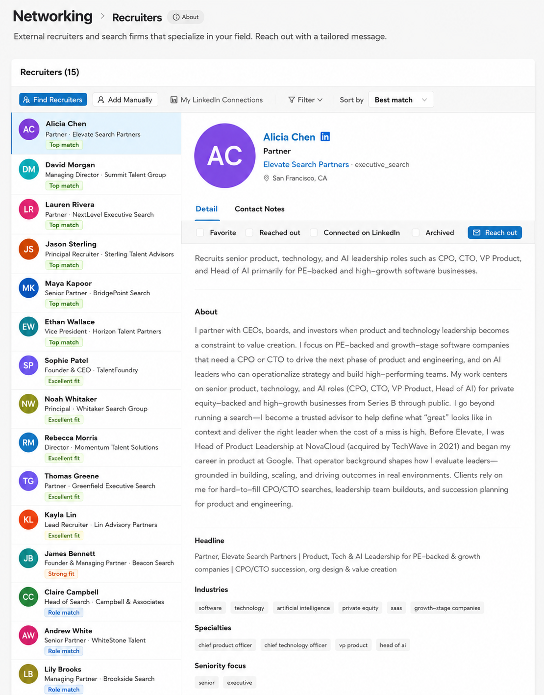 Recruiters in Callings.ai