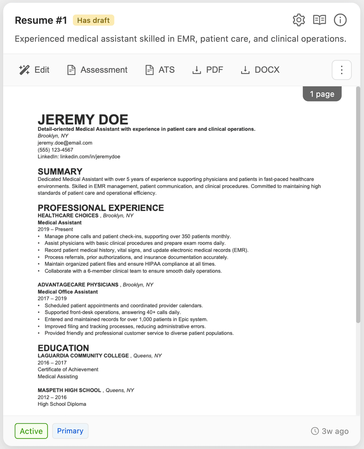 AI resume builder and cover letter generator for job applications