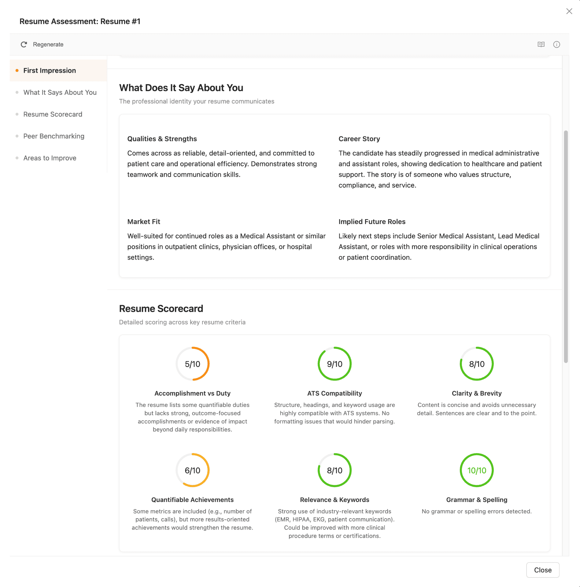 Resume review and improvement tools